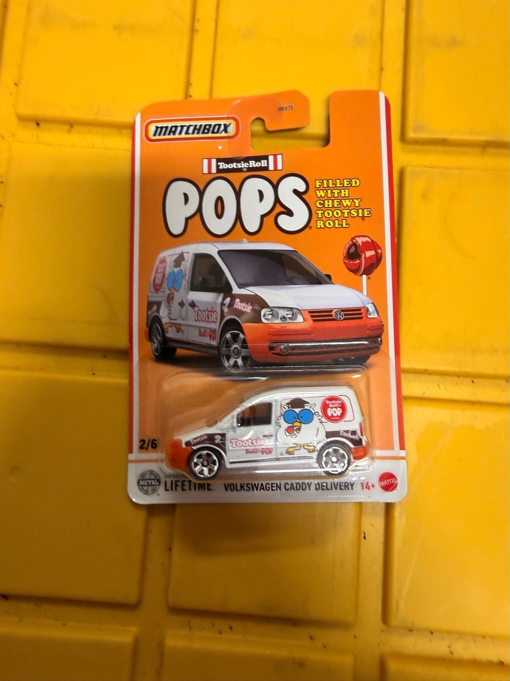 Matchbox Volkswagen Caddy Delivery Toy Van - White & Orange
